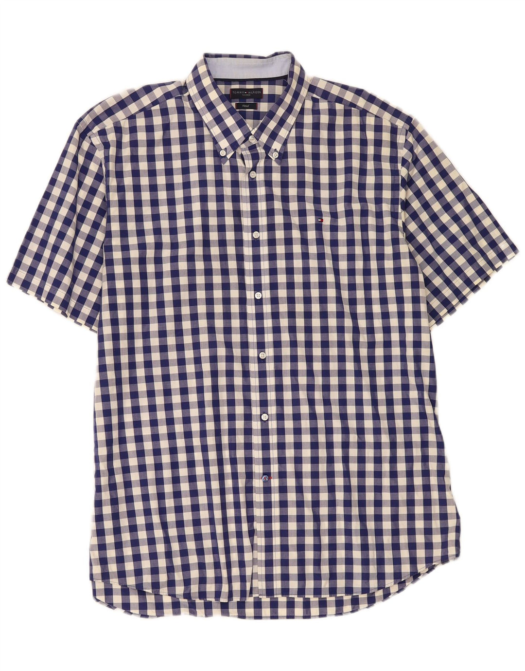 Męska dopasowana koszula Tommy Hilfiger rozmiar 45 18 2XL granatowa kratka