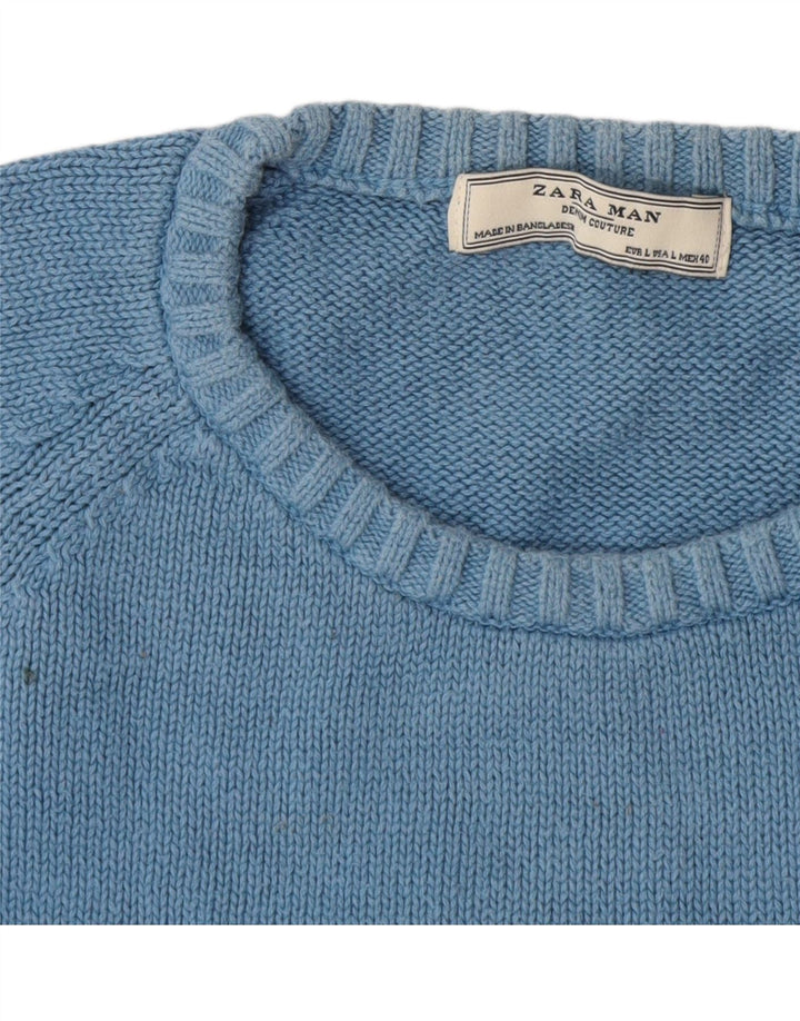 Męski sweter Zara z okrągłym dekoltem, duże, wielokolorowe paski
