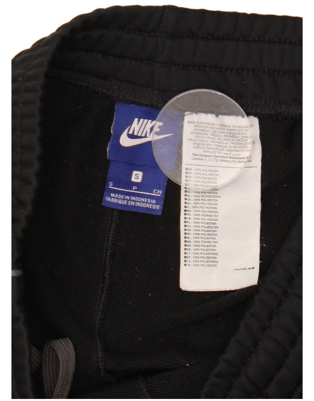 Męskie spodnie dresowe Nike, małe, czarne, poliestrowe
