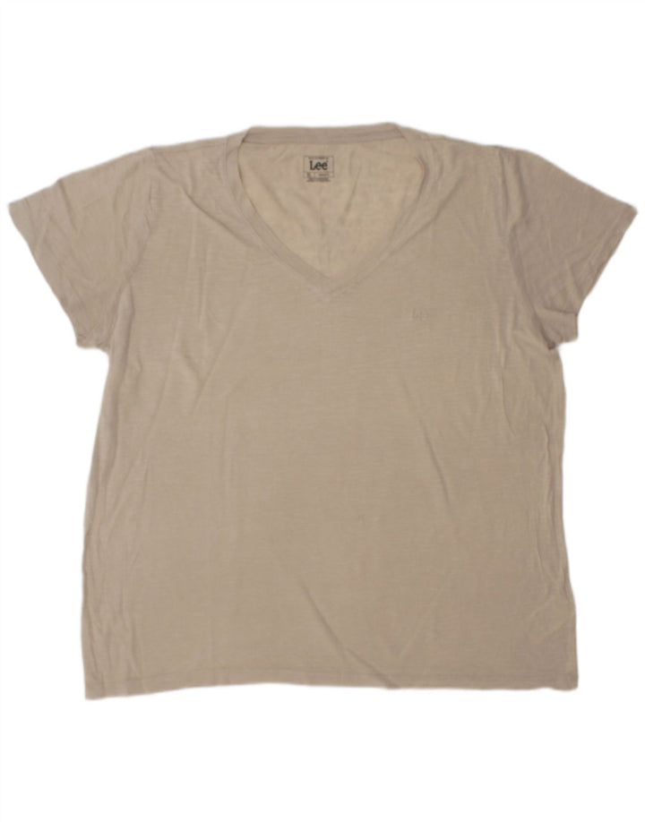 Męski t-shirt Lee o regularnym kroju, XL, beżowy, z lyocellu