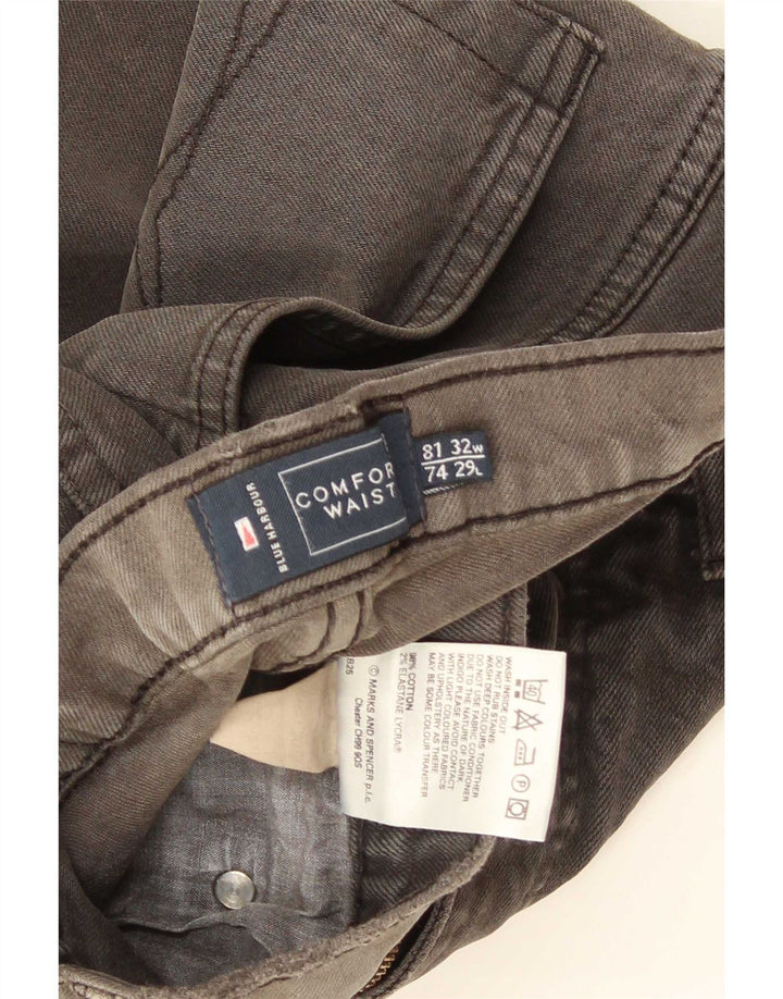 Marks & Spencer Męskie niebieskie dżinsy Harbour Straight W32 L29 Szara bawełna