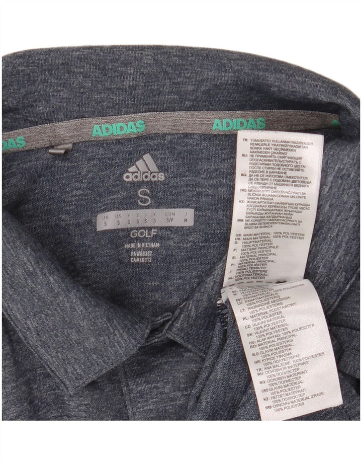 Męska koszulka polo do golfa Adidas, mała, niebieska, z poliestru