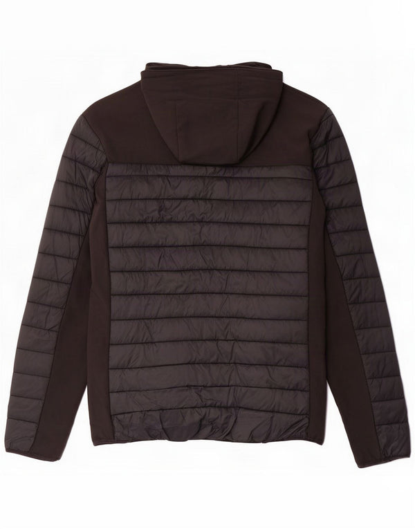 Męska ocieplana kurtka z kapturem Mountain Warehouse UK 40, duża czarna nylon