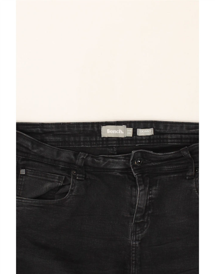 Damskie jeansy skinny BENCH W34 L34 Czarna bawełna