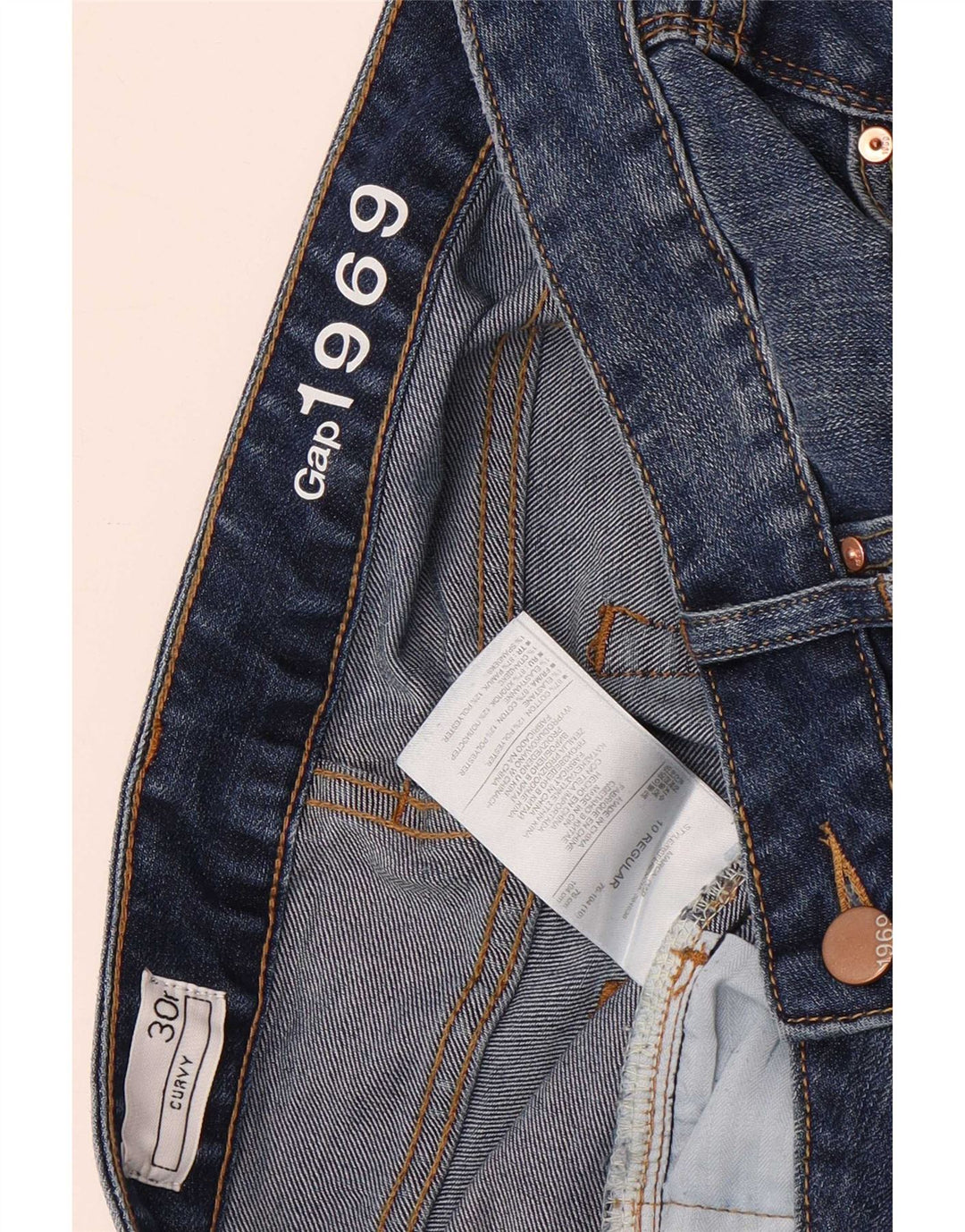 Jeansy damskie Gap Curvy Bootcut US 10, duże, W30 L33, niebieska bawełna