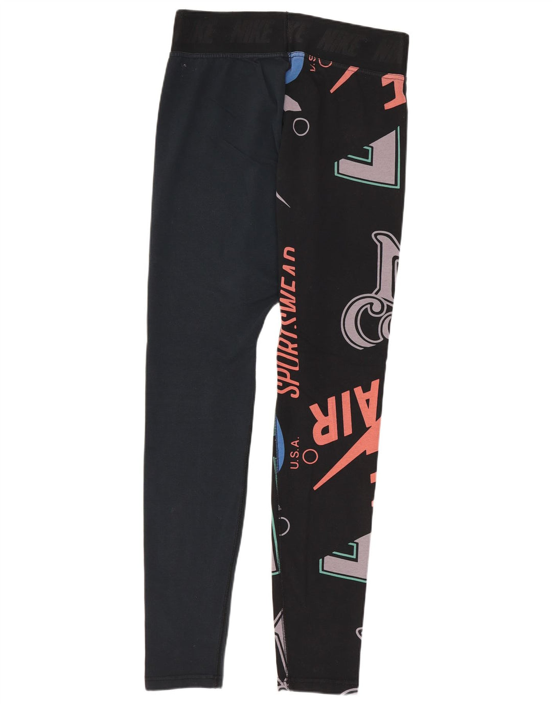 Damskie legginsy Nike Graphic UK 12, średnie czarne, bawełniane