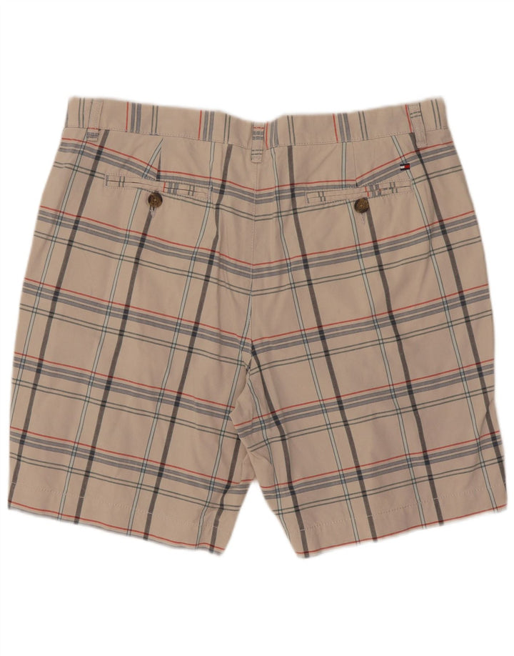 Męskie spodenki Chino Tommy Hilfiger W36, duże, bawełniane w kratkę w kolorze złamanej bieli
