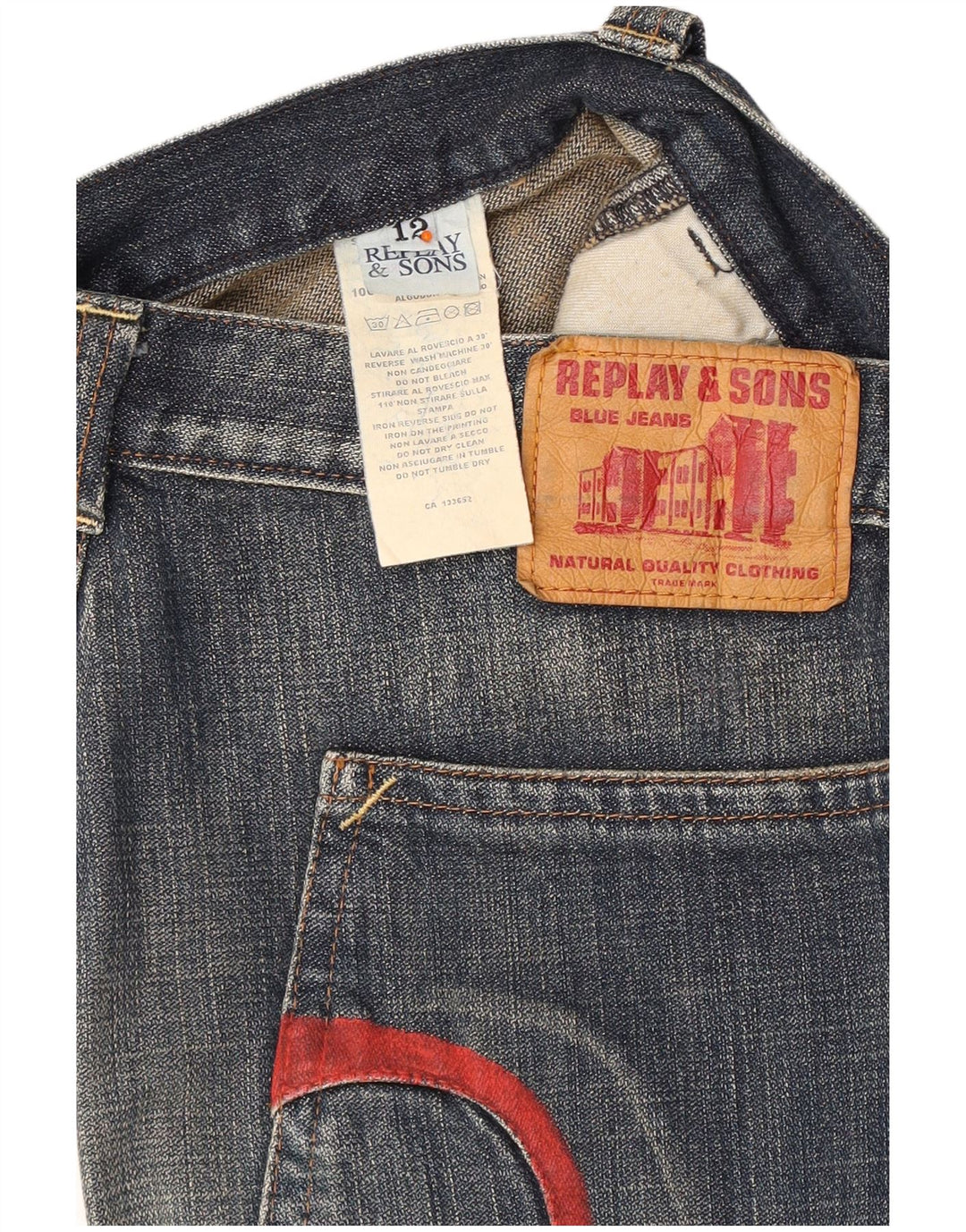 Spodenki dżinsowe chłopięce REPLAY 11-12 lat W29 Granatowa bawełna