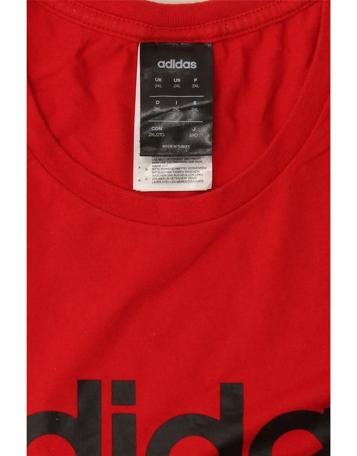 Adidas Męska koszulka graficzna Top 2XL czerwona bawełniana