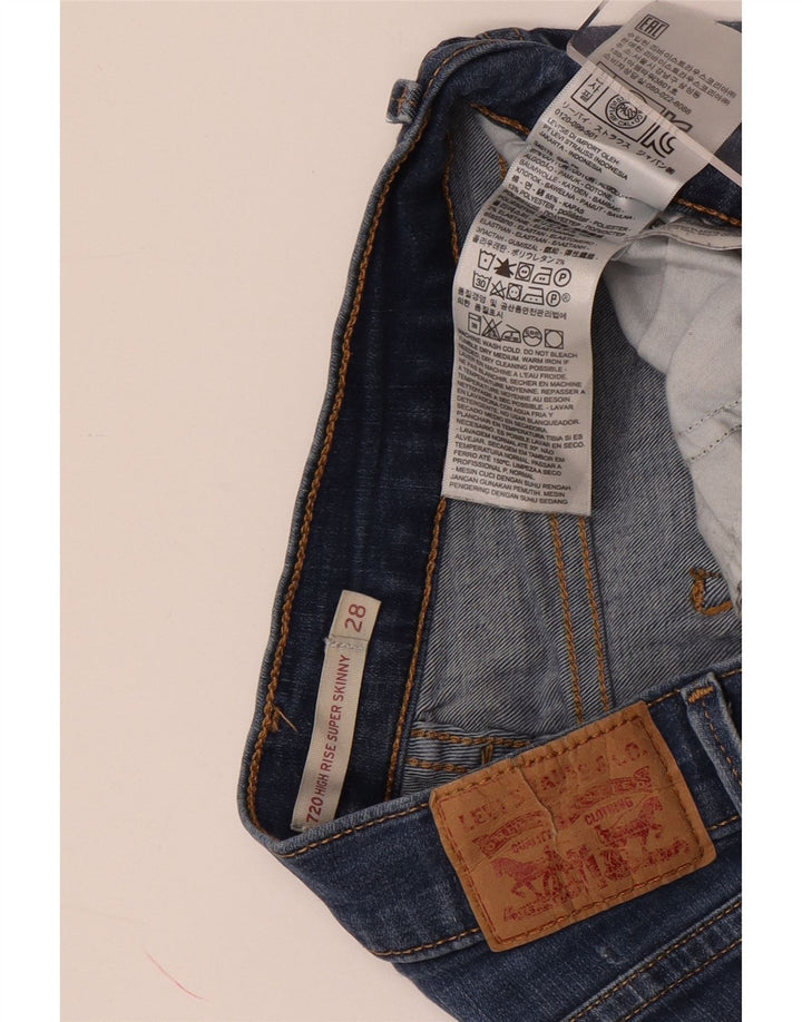 Damskie spodenki jeansowe LEVI'S 720 z wysokim stanem W28 Średnioniebieskie bawełniane
