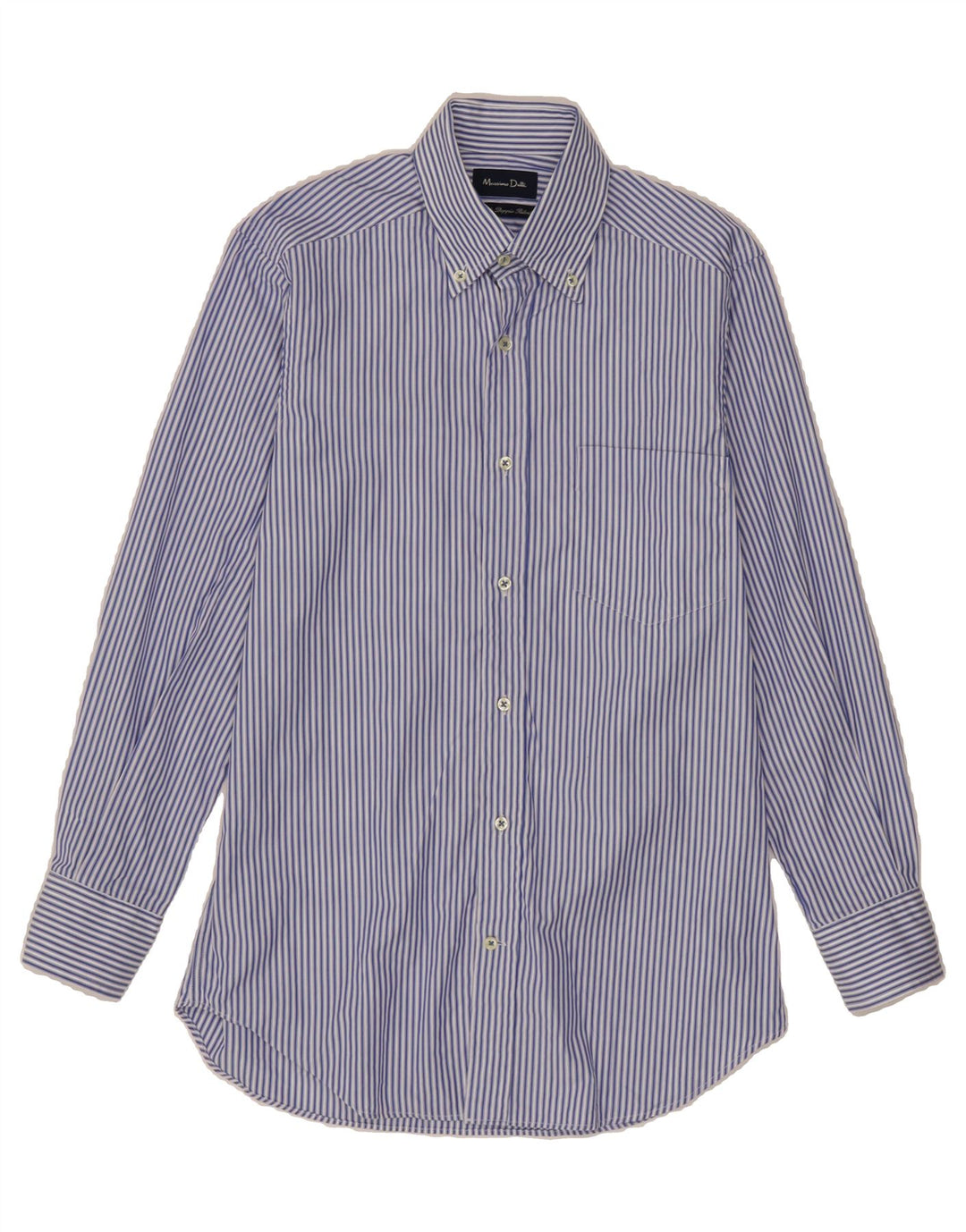 MASSIMO DUTTI Mens Shirt Size 38 15 Medium Blue Striped Cotton Vintage Massimo Dutti and Second-Hand Massimo Dutti from Messina Hembry 