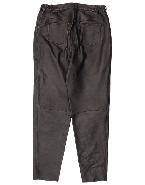 Damskie zwężane skórzane spodnie Woodpecker UK 16 Large W34 L31 Black