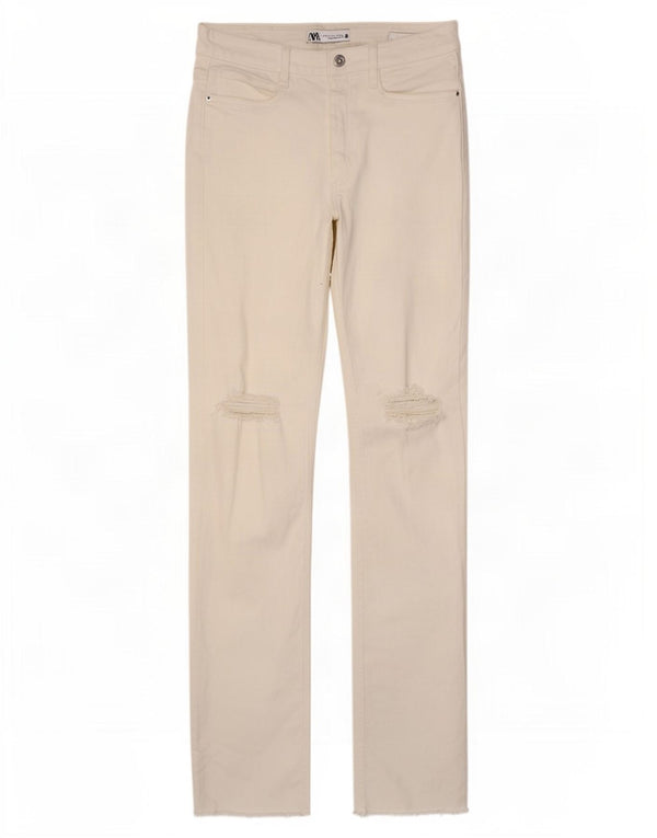 Damskie jeansy Zara w trudnej sytuacji EU 34 2XS W24 L33 Biała bawełna