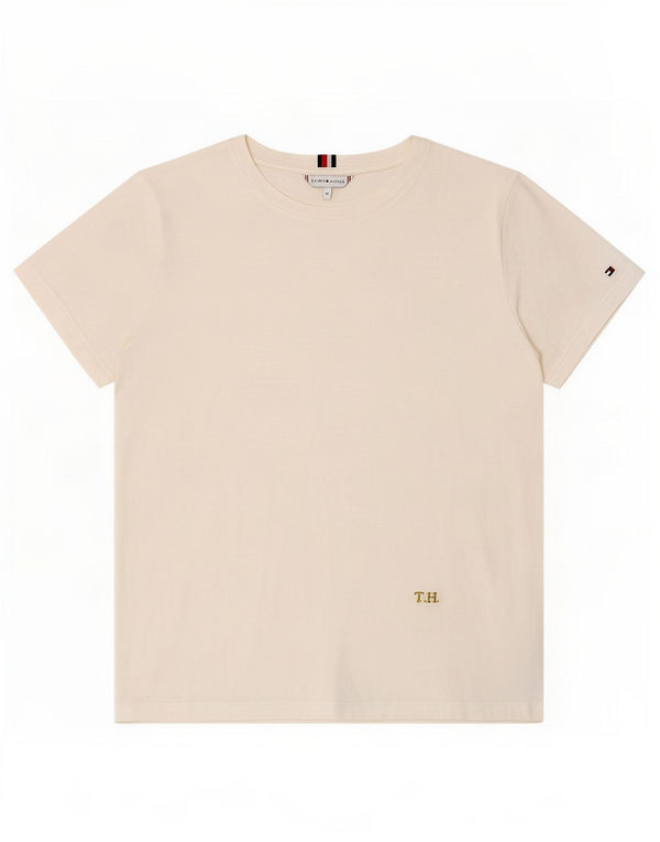 T-shirt damski Tommy Hilfiger Top UK 14, duży, biały, bawełniany