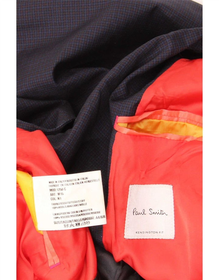 Męska marynarka Paul Smith zapinana na 2 guziki IT 44 XS, wełniana w granatową kratkę