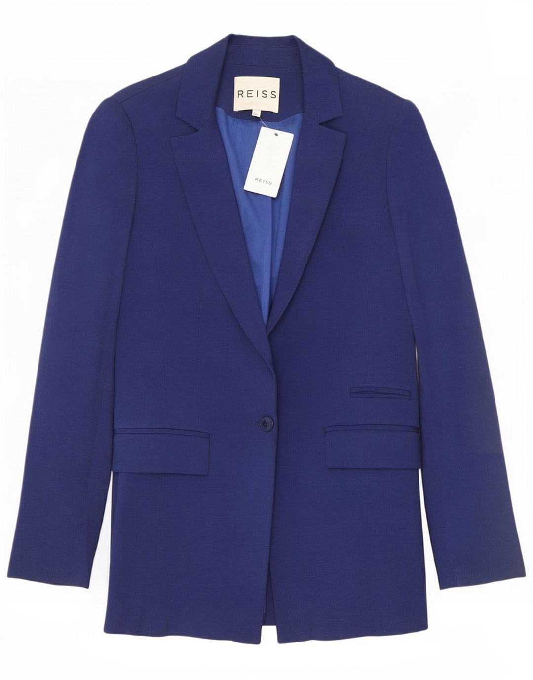Damska marynarka zapinana na 1 guzik Reiss UK 8 Small Blue Viscose