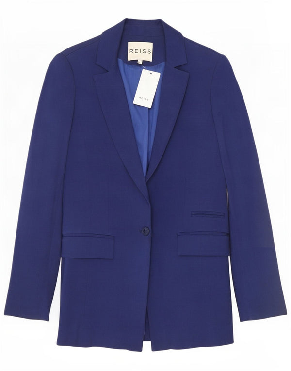 Damska marynarka zapinana na 1 guzik Reiss UK 8 Small Blue Viscose