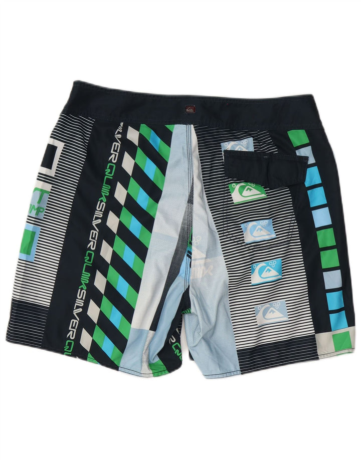 Męskie spodenki kąpielowe Quiksilver z grafiką, duże, wielokolorowe, geometryczne