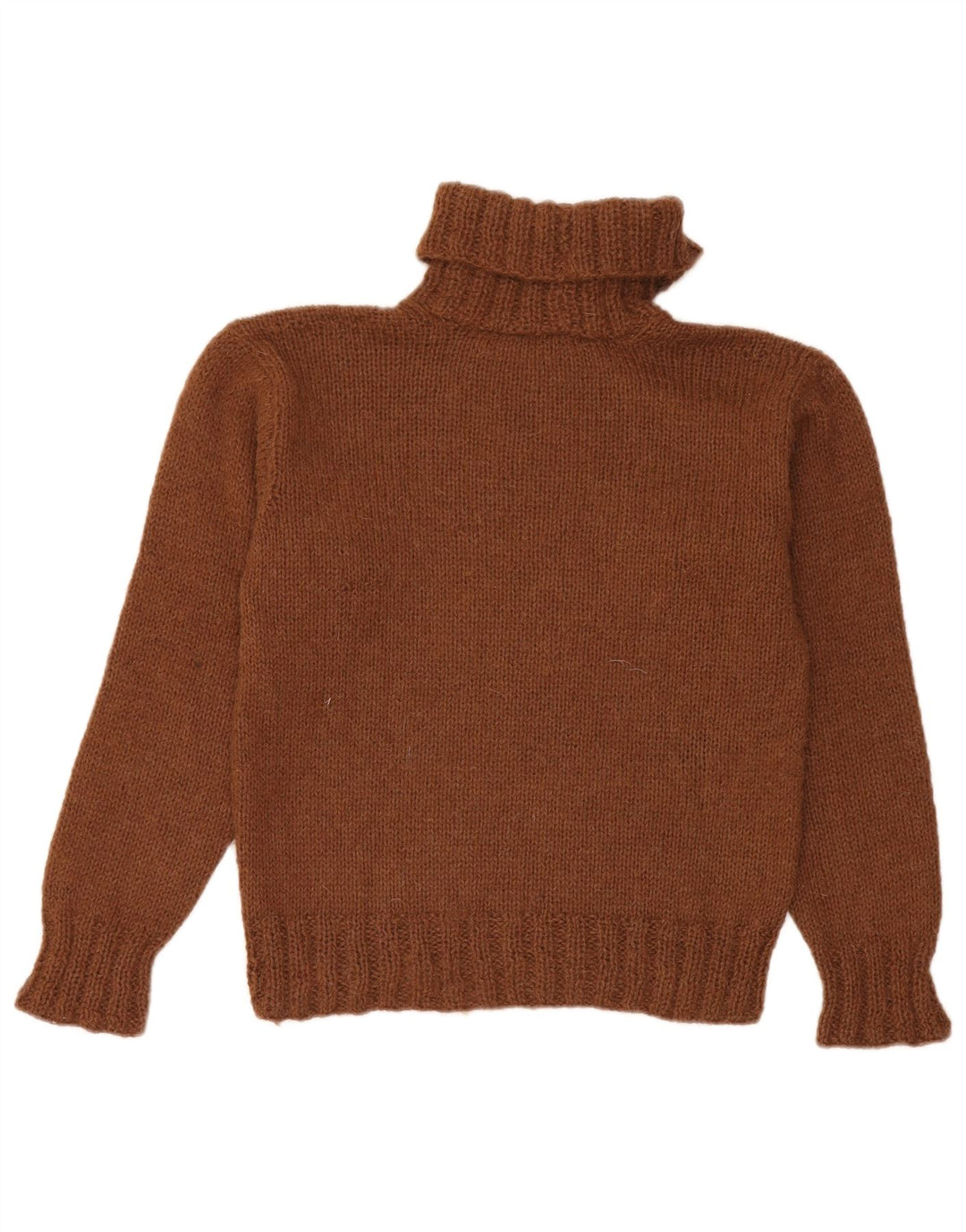 Sweter damski w stylu vintage z wywijanym dekoltem UK 12, średni brąz