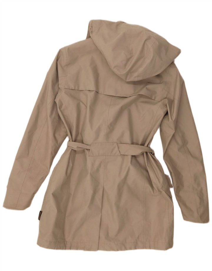Damski trencz z kapturem Jack Wolfskin UK 8/10, mały, beżowy poliester