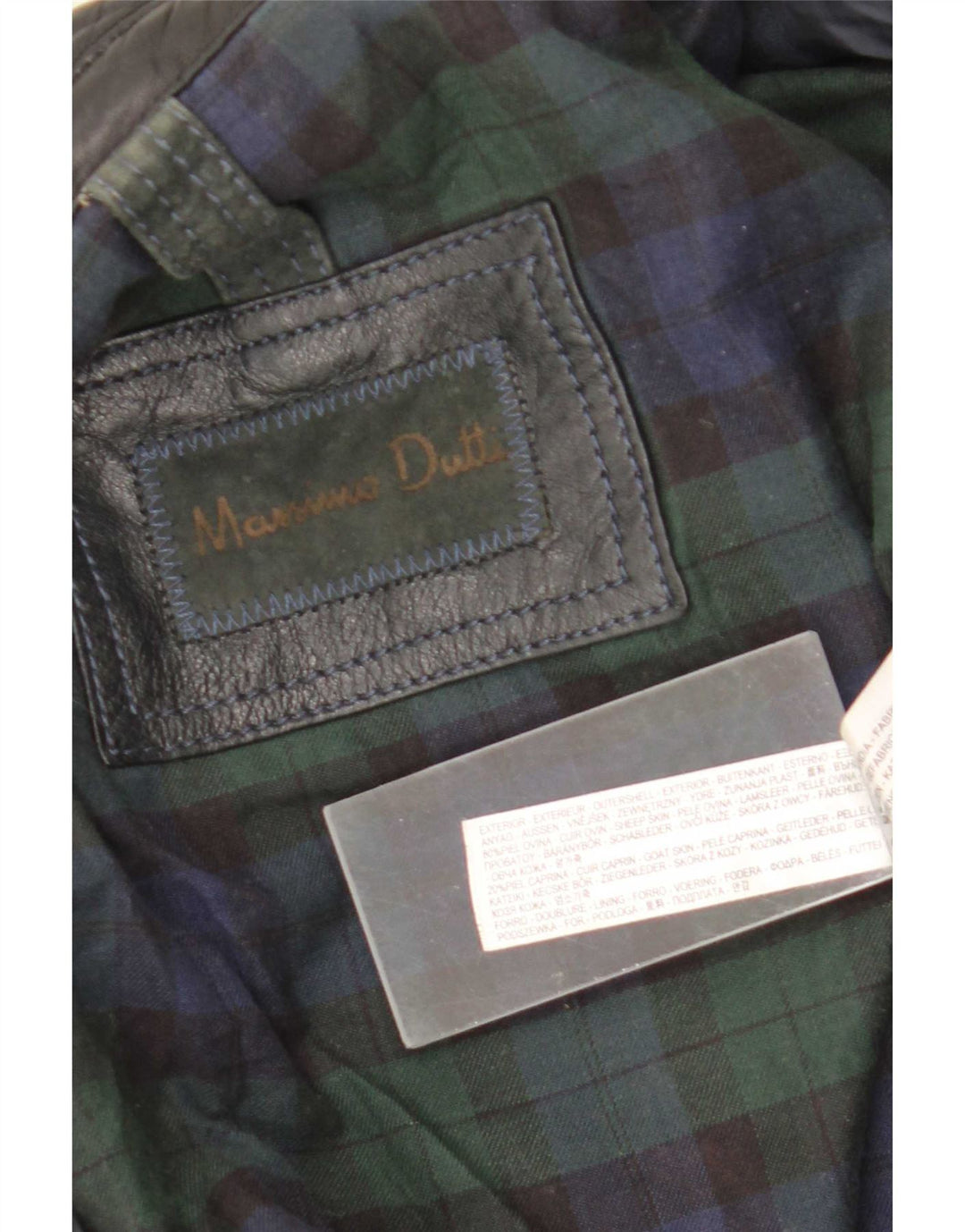 Męska kurtka skórzana Massimo Dutti UK 42 XL Czarna skóra owcza