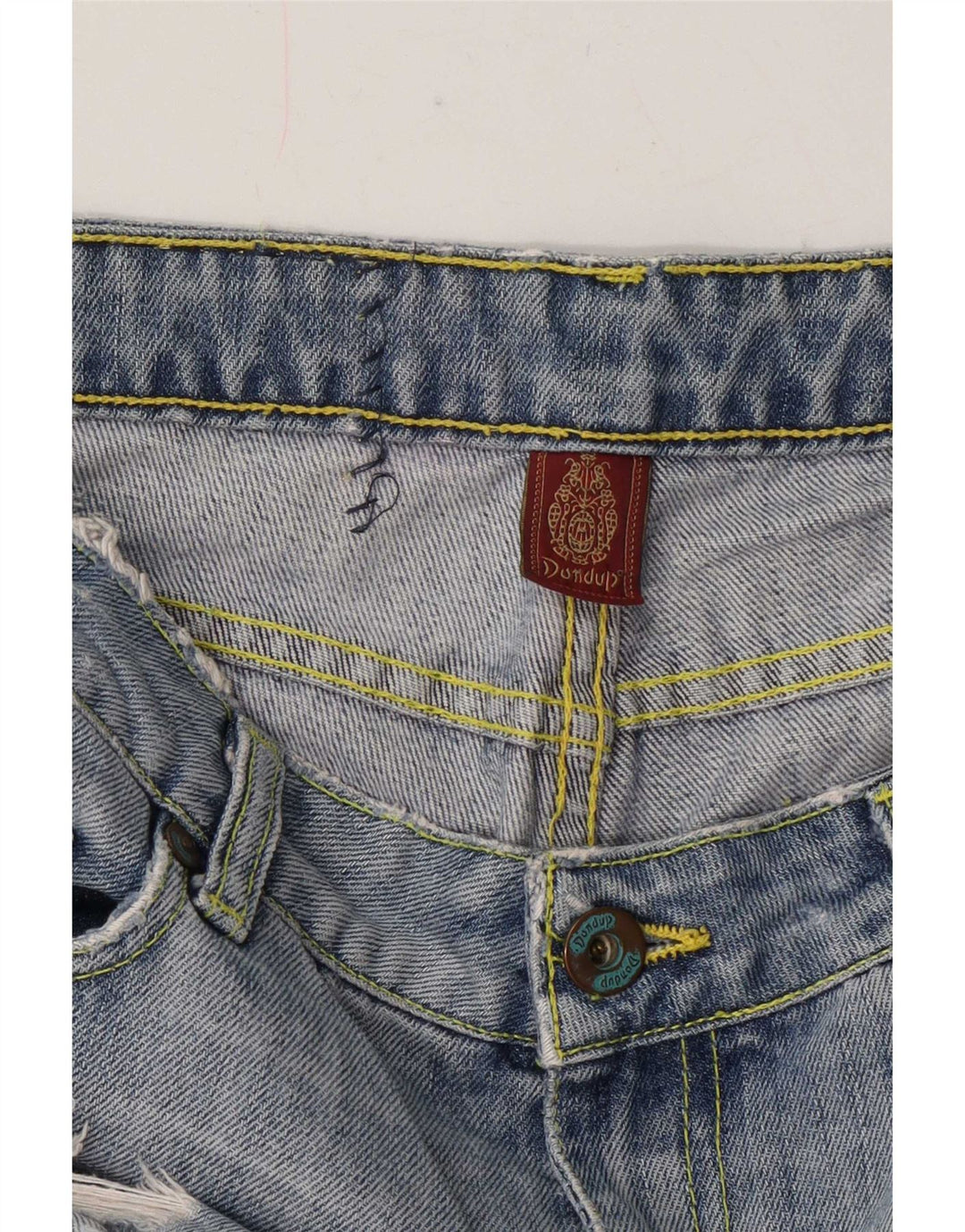 Damskie jeansy Dondup Cargo w trudnej sytuacji, przycięte W28 L24 Niebieskie