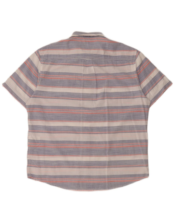 Koszula męska z krótkim rękawem JAMES PRINGLE, bawełniana w średnie białe paski