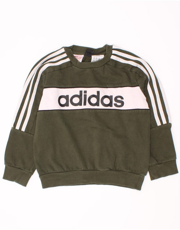 Chłopięca bluza Adidas z grafiką, 5-6 lat, bawełna w kolorze khaki