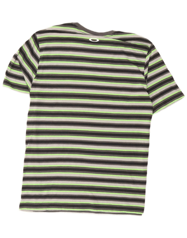 Męski T-shirt Oakley o regularnym kroju, XL, bawełniany w zielone paski