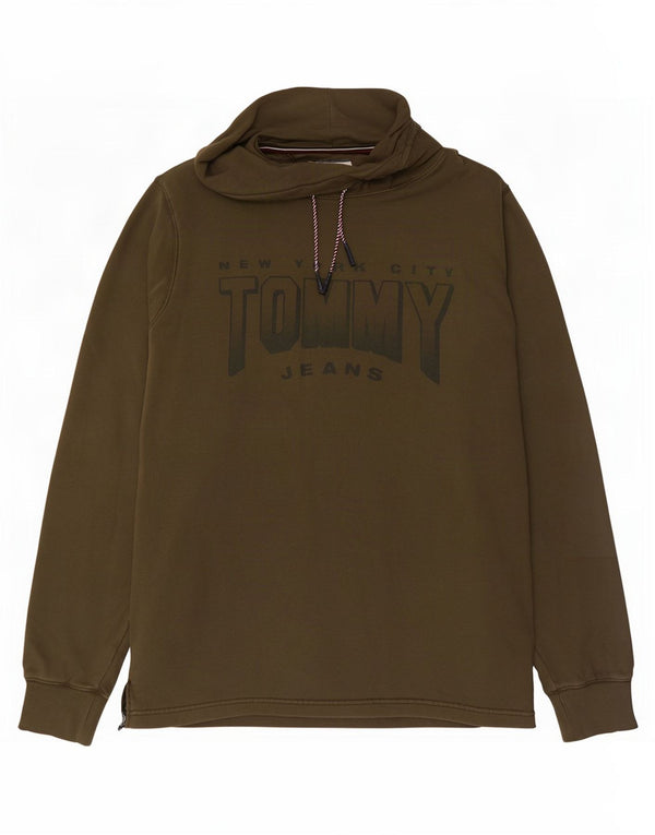 Męski sweter Tommy Hilfiger z grafiką i golfem XL, bawełniany khaki