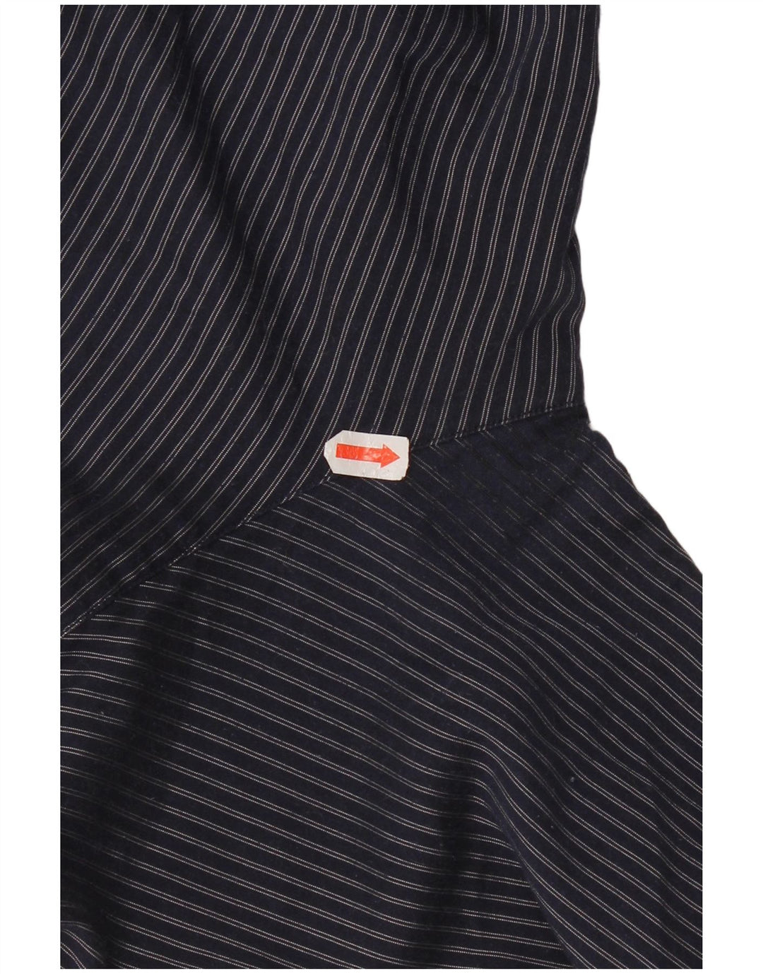 Męska koszula Armani w kratkę o regularnym kroju, duży, granatowy, poliester w paski