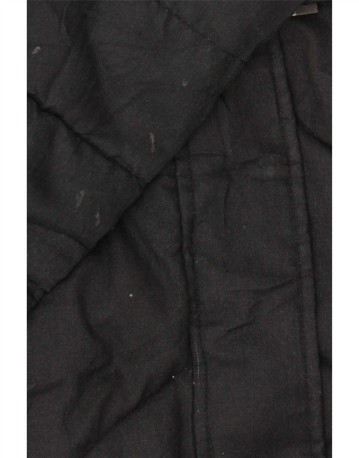 Damski płaszcz ocieplany Barbour UK 14, duży, czarny w jodełkę