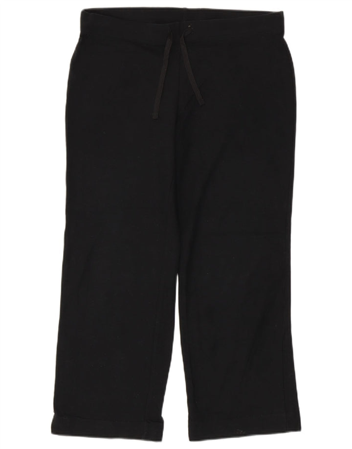 Marks & Spencer Damskie spodnie dresowe Capri UK 12, średnie, czarne, bawełniane