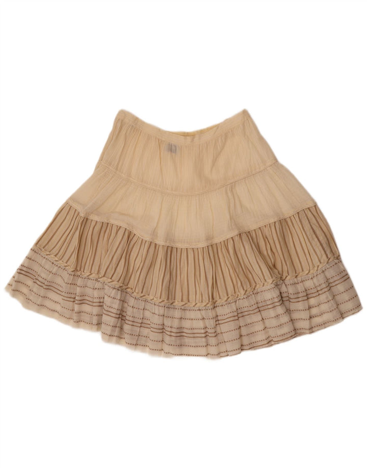 Damska prześwitująca spódnica w kształcie litery A Cerruti 1881 W30 w średnie beżowe paski