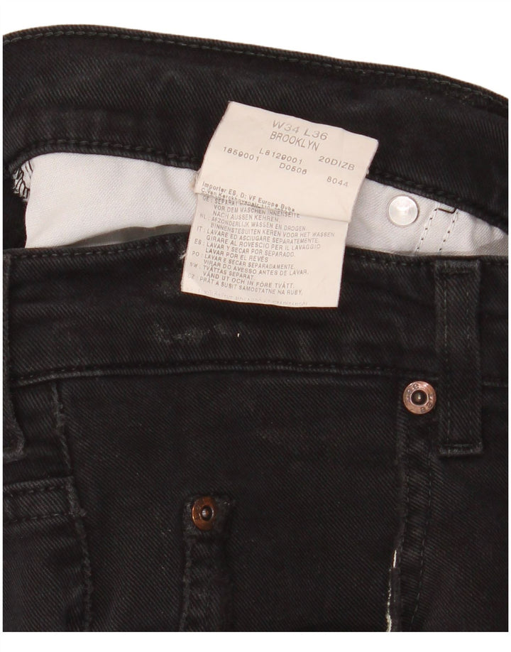 Męskie jeansy Lee Brooklyn Straight W34 L30, czarne, bawełniane