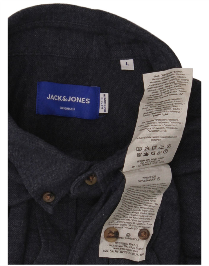 Koszula męska Jack & Jones, duża, granatowa, bawełniana