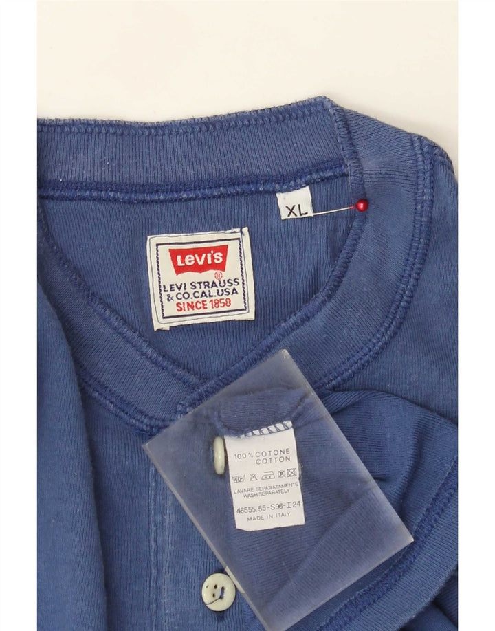 Męski top Levi's z długim rękawem XL, niebieska bawełna