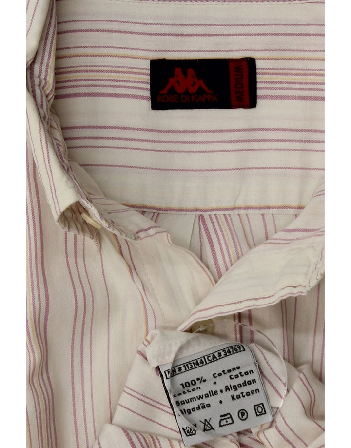 Koszula męska z krótkim rękawem KAPPA, bawełniana w średnie białe paski