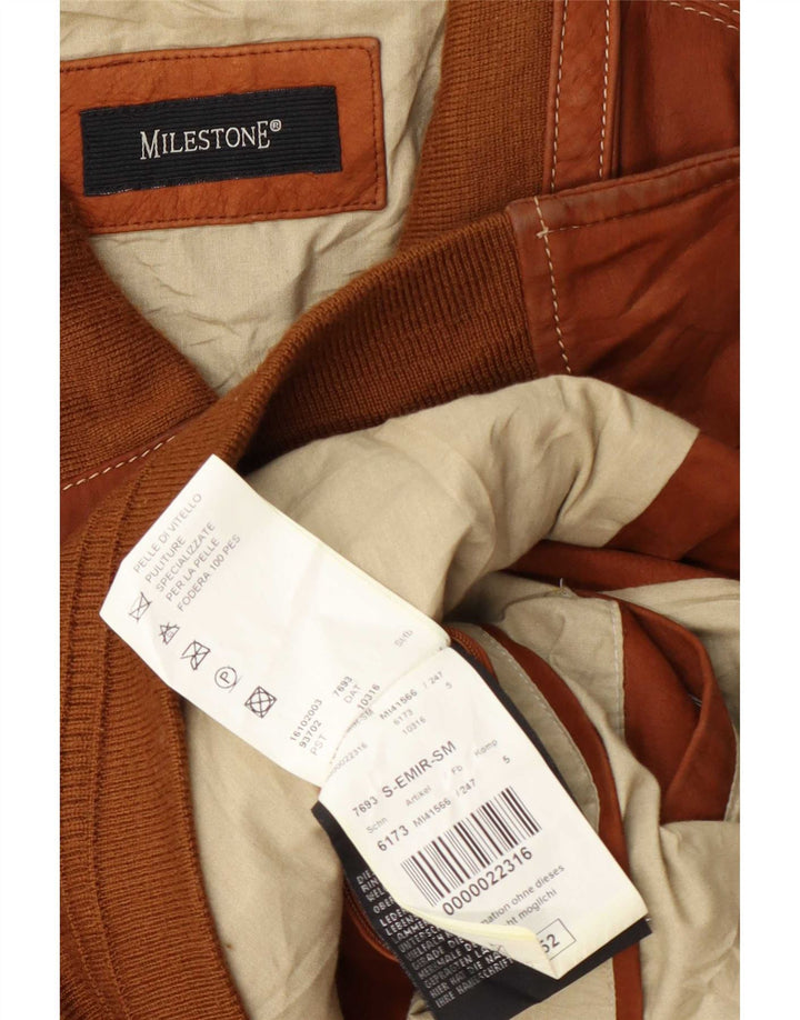Męska kurtka skórzana Milestone IT 52 XL brązowa