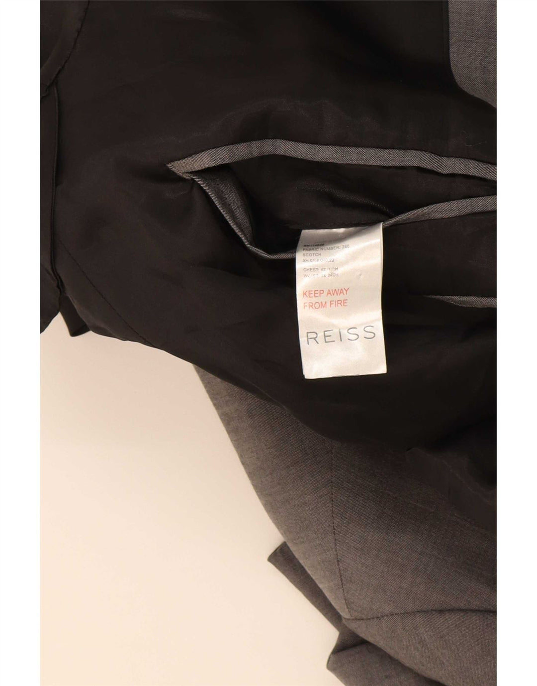 Męska marynarka zapinana na 1 guzik Reiss UK 42 XL Szara wełna