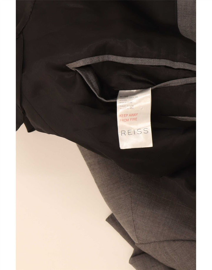 Męska marynarka zapinana na 1 guzik Reiss UK 42 XL Szara wełna