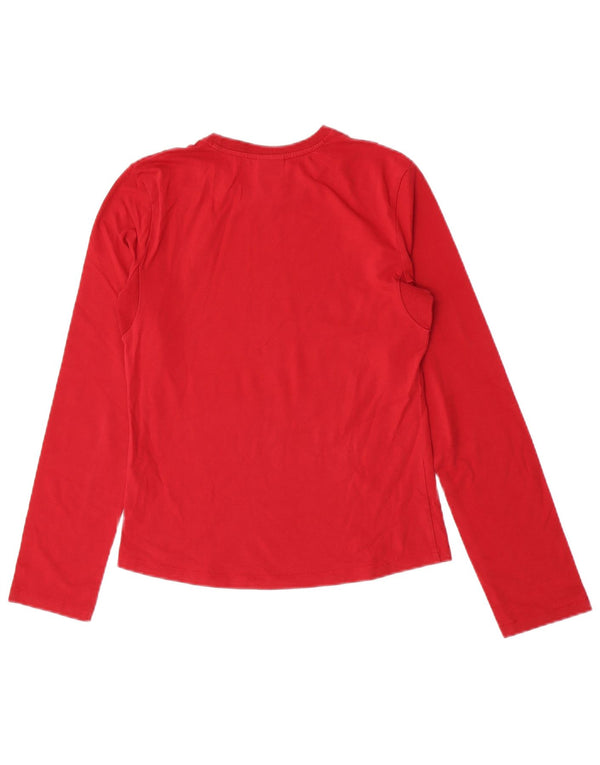 Nike Womens Top Long Sleeve UK 10/12 Medium Red Cotton