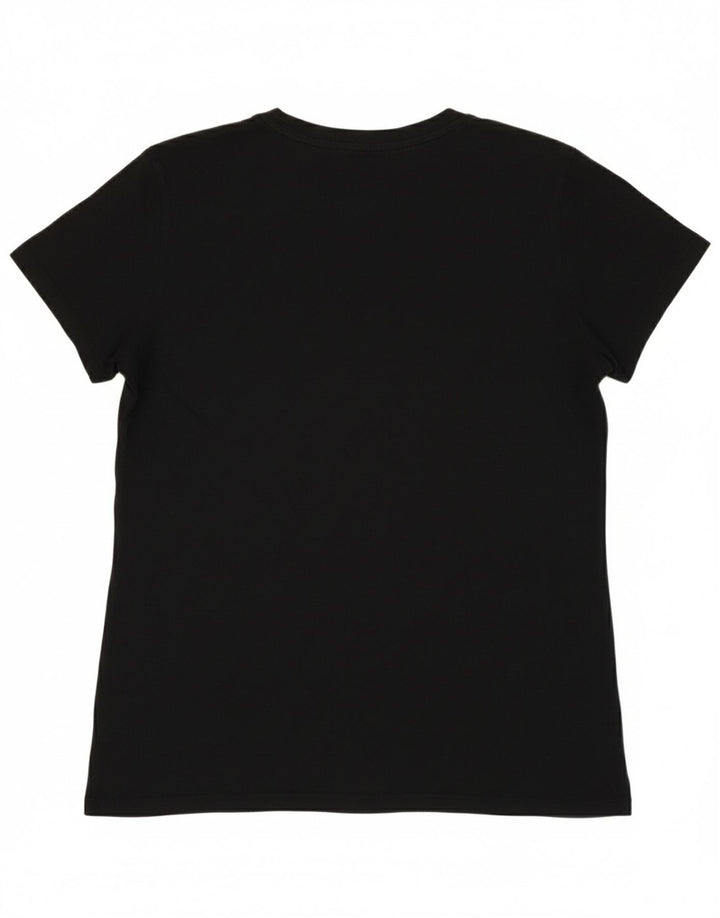 LEVI'S Womens Graphic T-Shirt Top UK 12 Medium Black Cotton