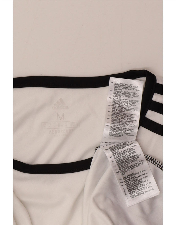 Męska koszulka Adidas Aeroready Top, średni biały poliester z blokami kolorów