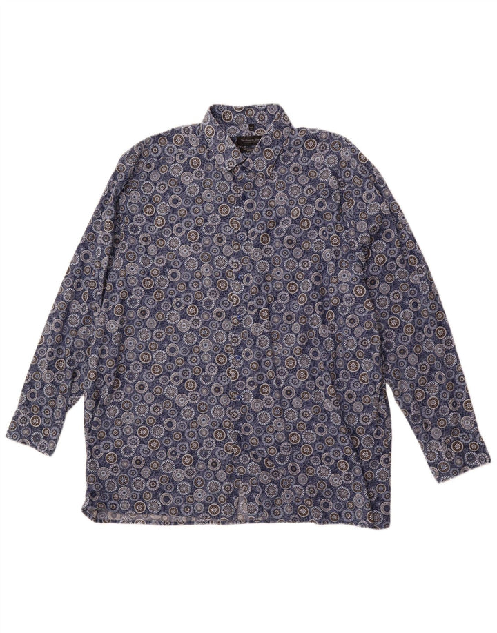 TAILOR & SON Mens Shirt Size 45/46 2XL Blue Floral Cotton