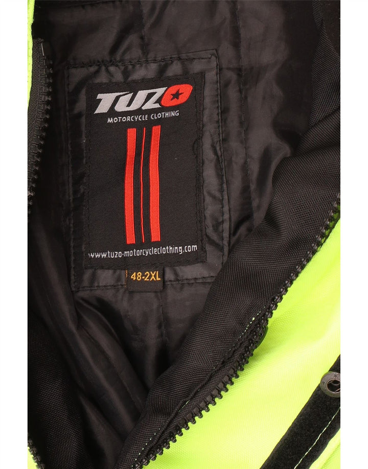 Męska kurtka bomberka VINTAGE Graphic Moto Racer UK 44 2XL w kolorze zielonym