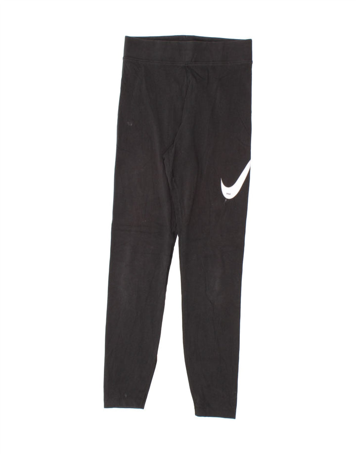 NIKE Womens Graphic Leggings UK 8 Small Black Cotton Vintage Nike and Second-Hand Nike from Messina Hembry 