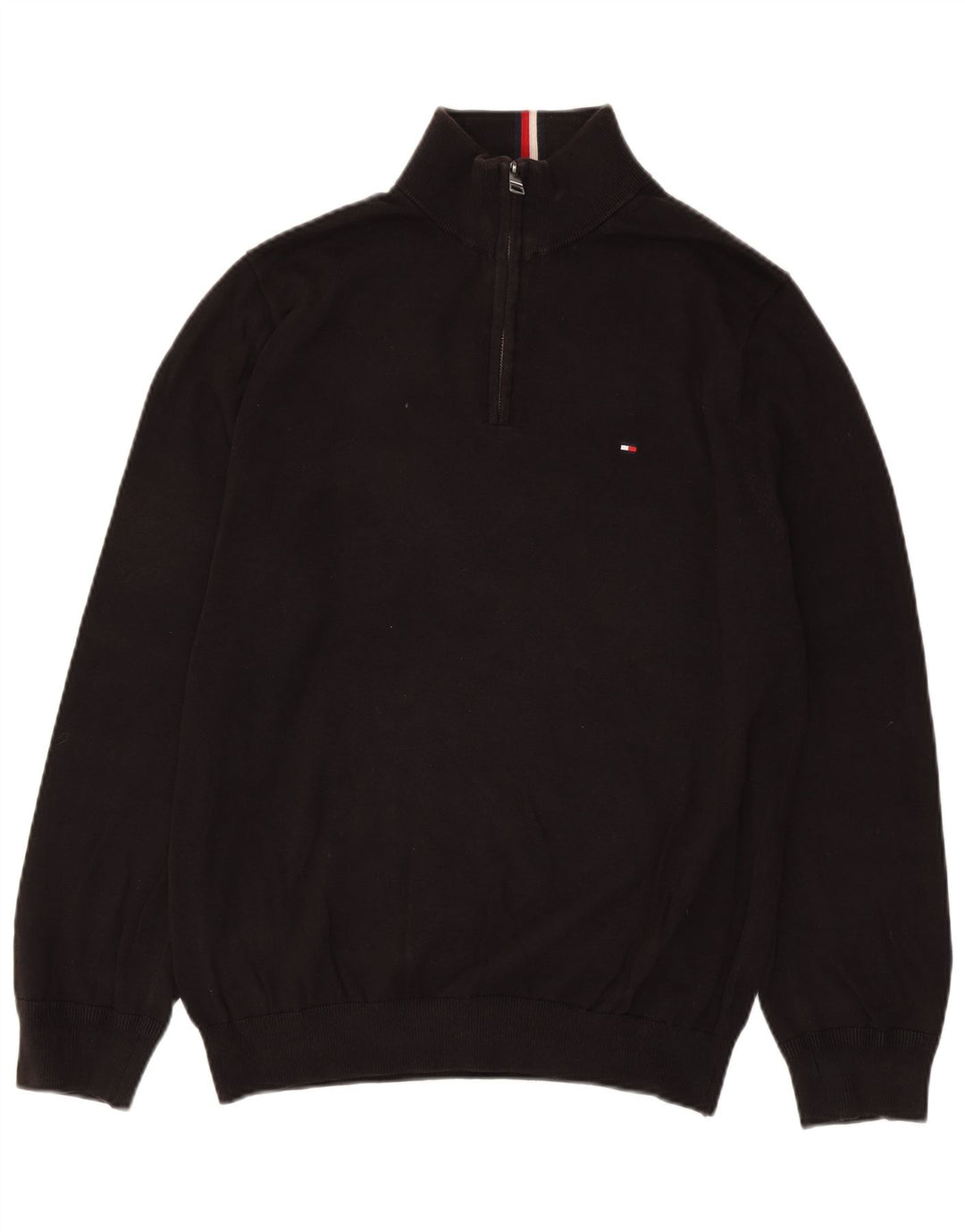 Męski sweter zapinany na zamek Tommy Hilfiger, duży, czarny, bawełniany
