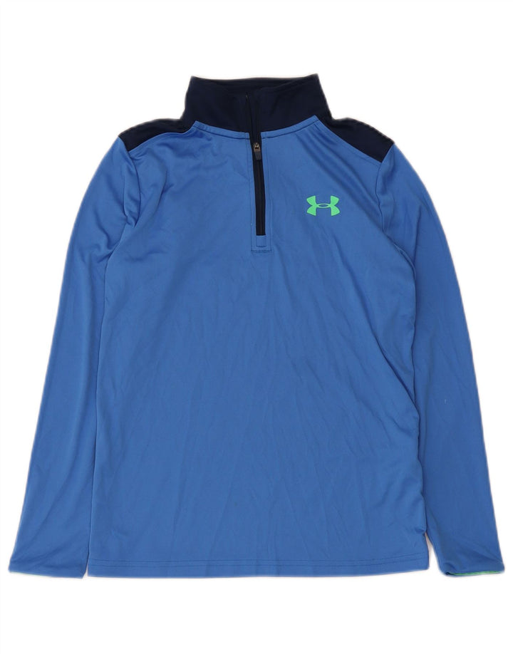 Chłopięcy dres Under Armour z graficznym pulowerem, 9-10 lat, średni niebieski