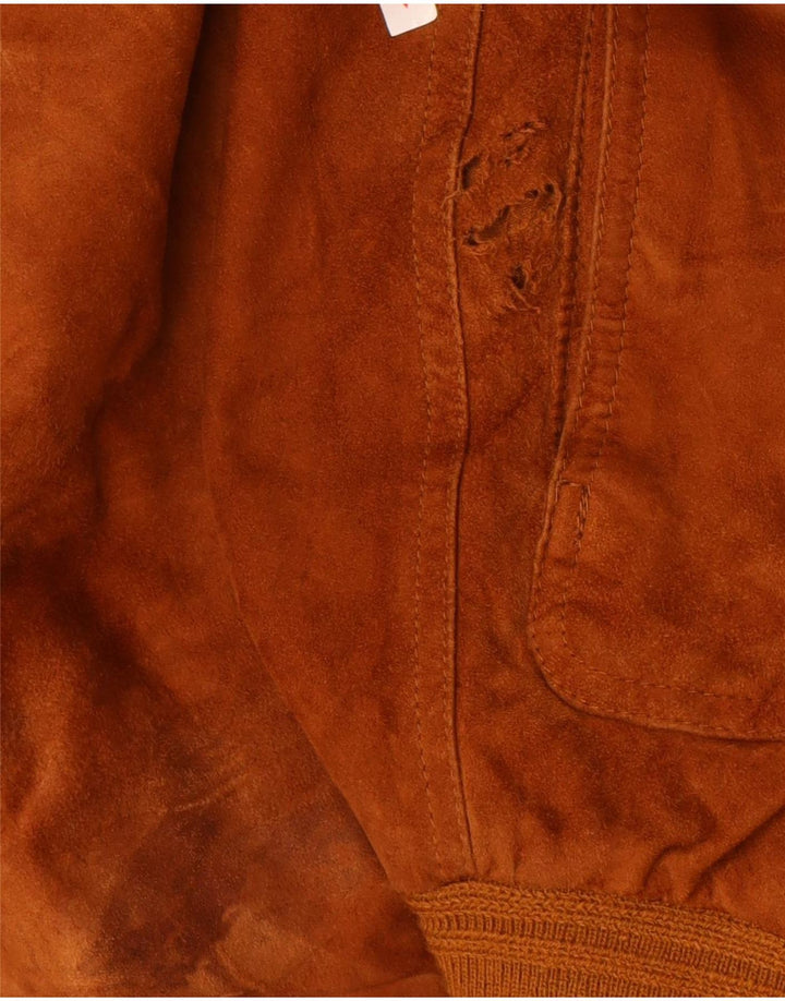Vintage męska zamszowa kurtka bomber IT 56 3XL brązowa skóra